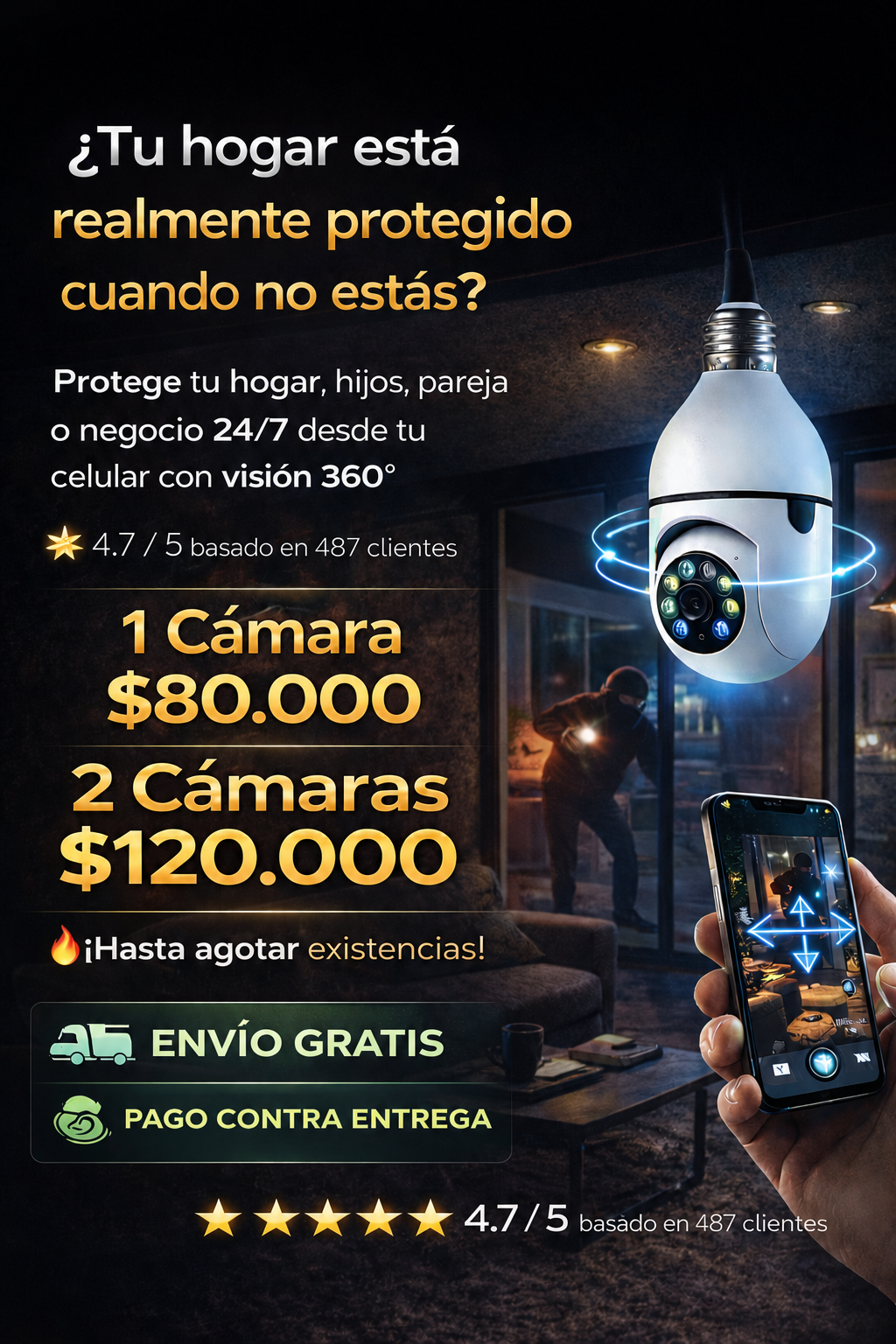 📹SUPER CAMARA BOMBILLO 360°